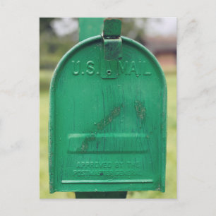Carte Postale Boîte aux lettres rustique verte portrait 