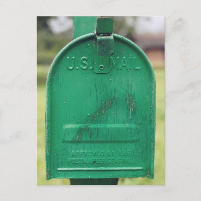 Carte Postale Boîte aux lettres rustique verte portrait  (Devant)