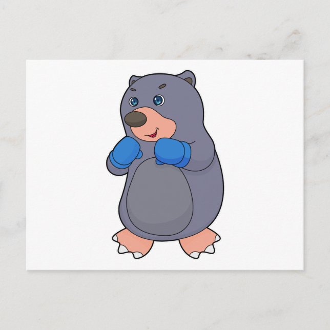 Carte Postale Boîte de boxe de mole Gants de boxe (Devant)