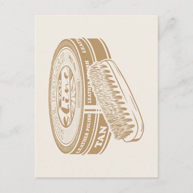 Carte Postale Boîte de cirage marron pop art (Devant)