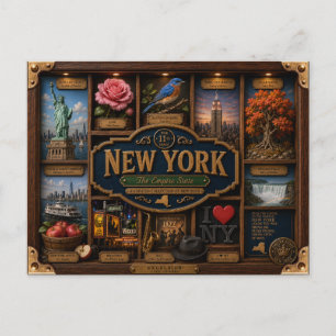 Carte Postale Boîte ombre 3D de l'État de New York
