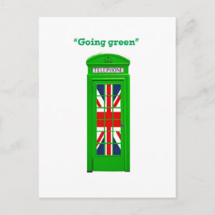 Carte Postale Boîte téléphonique londonienne "Go green"