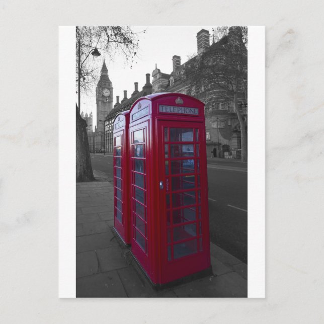 Carte Postale Boîte téléphonique rouge Londres (Devant)
