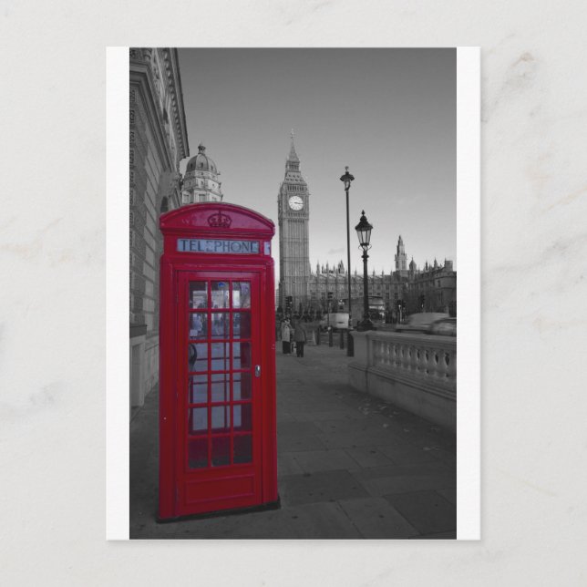 Carte Postale Boîte téléphonique rouge Londres (Devant)
