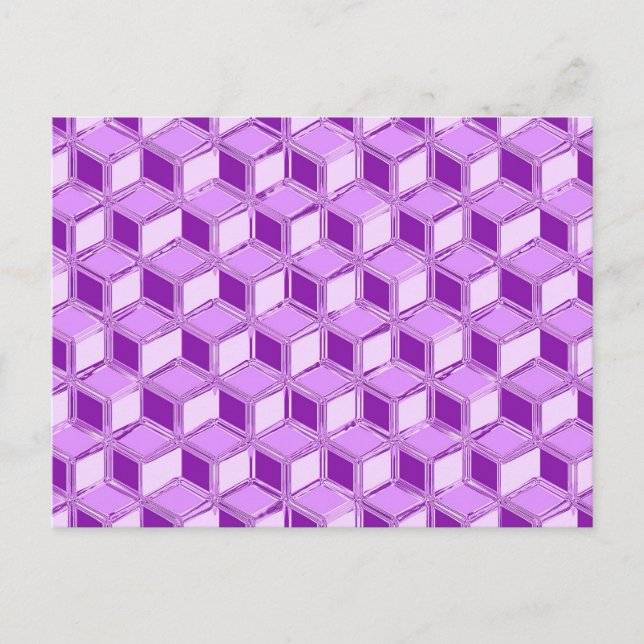 Carte Postale Boîtes Chrome 3-d - violet violet (Devant)
