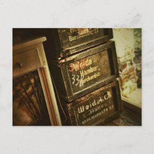 Carte Postale Boîtes en bois empilées rustiques Caisses délavées