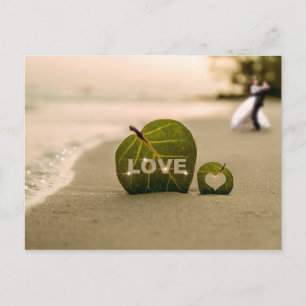 Carte Postale Bokeh Love et Mariage Couple Beach