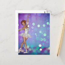 Bokeh violet et bleu Arrière - plan & Ballerina