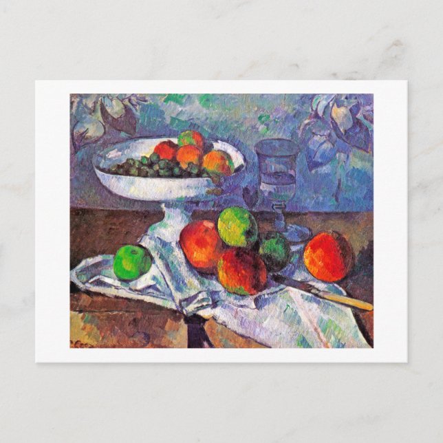 Carte Postale Bol à fruits, Verre et Pommes, Cézanne (Devant)