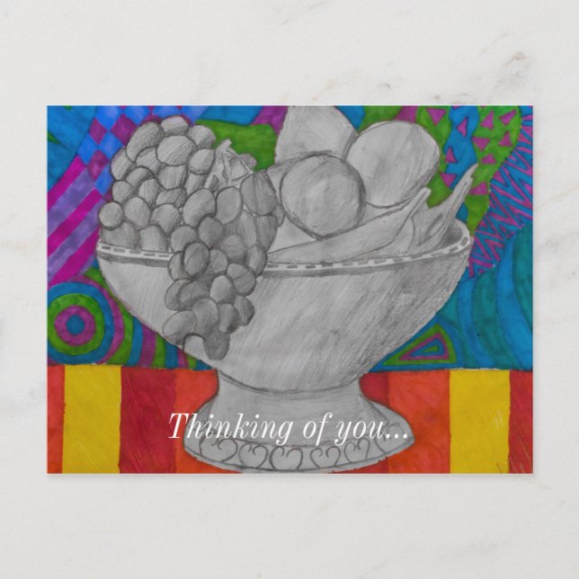 Carte Postale Bol de fruits frais (Devant)