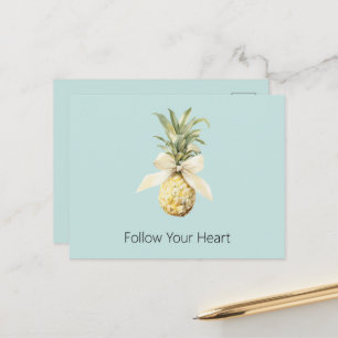 Carte Postale Bol Tropical Fruité Bleu Ananas 
