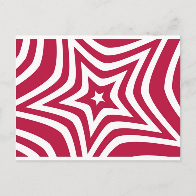 Carte Postale Bold & Bright Red & White Star dans un Motif vecto (Devant)