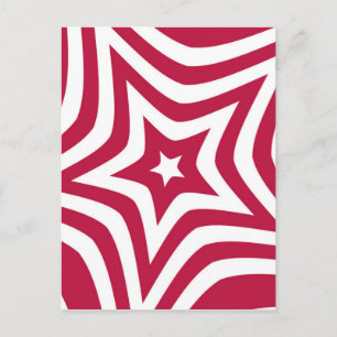 Carte Postale Bold & Bright Red & White Star dans un Motif vecto