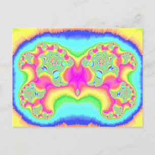 Carte Postale BOLD ~ FLUORO ROSE ~ 3D conception fractale ~