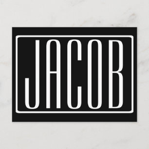 Carte Postale Bold & Modern Your name or Word White On Black