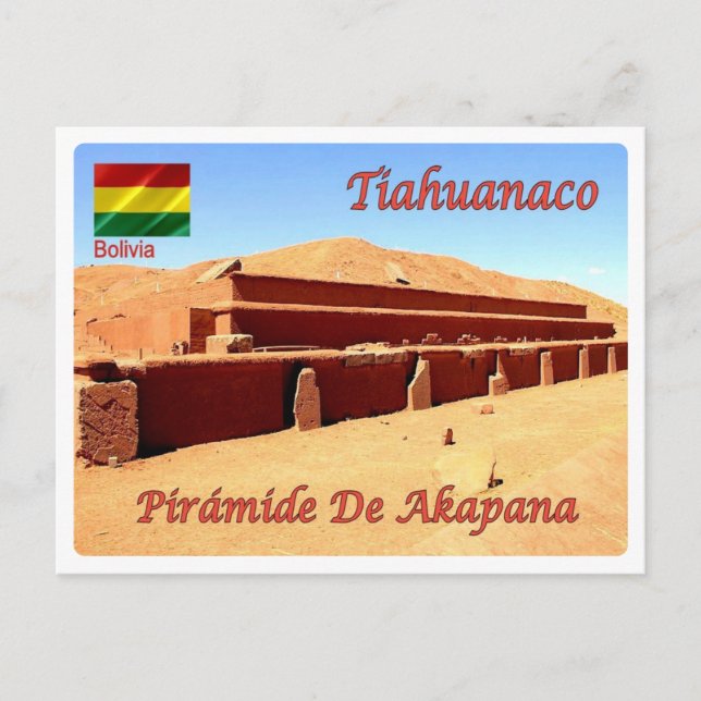Carte Postale Bolivie - Tiahuanaco - Piramide de Akapana - (Devant)