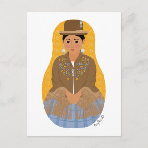 Carte postale bolivienne Aymara Matryoshka