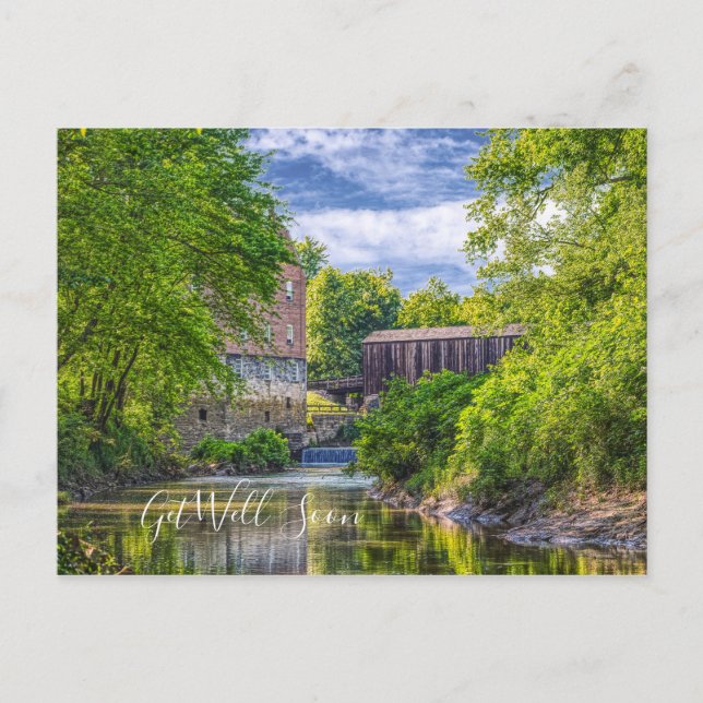 Carte Postale Bollinger Mill Et Burfordville Couvert Bridge (Devant)