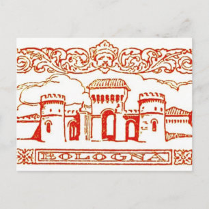 Carte Postale Bologne Italie antique vintage art sculpteur phoqu