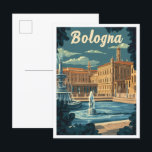 Carte Postale Bologne Italie Vintage voyage d'art<br><div class="desc">Bologne Italie Art Vintage lieu de voyage illustration</div>