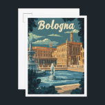Carte Postale Bologne Italie Vintage voyage d'art<br><div class="desc">Bologne Italie Art Vintage lieu de voyage illustration</div>