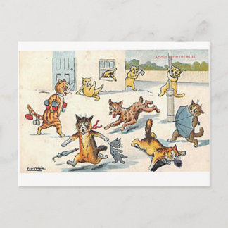 Carte Postale Bolt from the Blue, Louis Wain, 