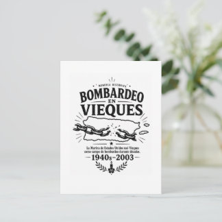 Carte Postale Bombardement de Vieques Porto Rico Mémoire Histori