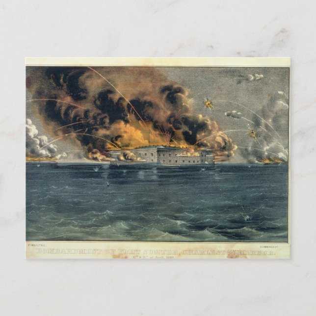 Carte Postale Bombardement du fort Sumter (Devant)