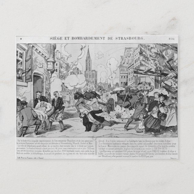 Carte Postale Bombardement et siège de Strasbourg (Devant)