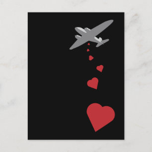 Carte Postale Bombe Coeur - Faire de l'amour pas la guerre
