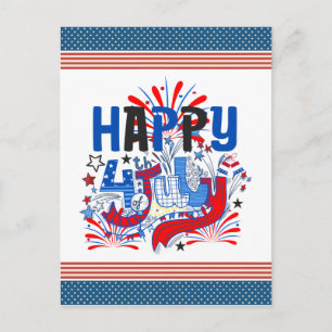 Carte Postale Bon 4 juillet Fireworks USA-63261