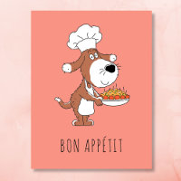 Bon Appétit Chef Cook Cute Funny Chien Puppy Carto