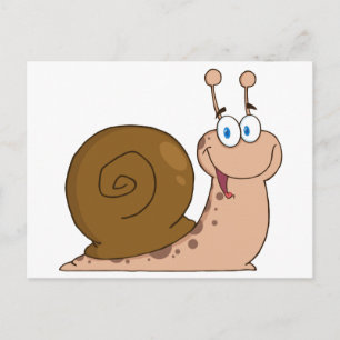 Carte Postale Bon escargot de dessin animé