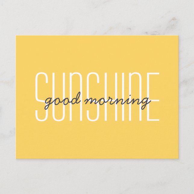 Carte Postale Bon matin Sunshine Yellow Typographie Citation (Devant)