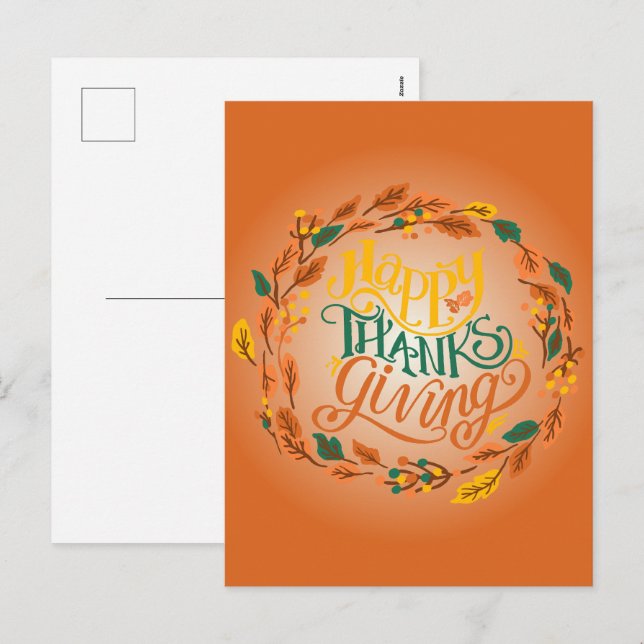 Carte postale bon thanksgiving (Devant / Derrière)