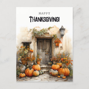 Carte Postale Bon thanksgiving Citrouille d'automne