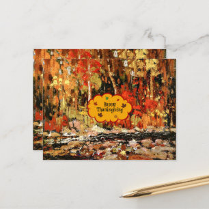 Carte Postale "Bon thanksgiving", couleurs de l'automne,