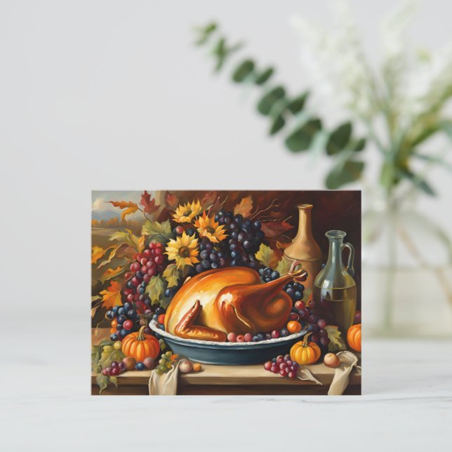 Carte Postale Bon thanksgiving, fête colorée, (Debout devant)