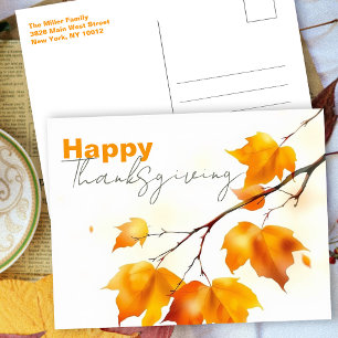Carte Postale Bon thanksgiving Feuille Serene Fall Maple