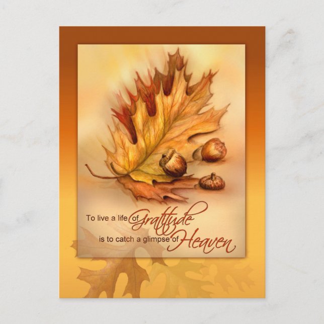 Carte postale bon thanksgiving Feuilles d'automne  (Devant)