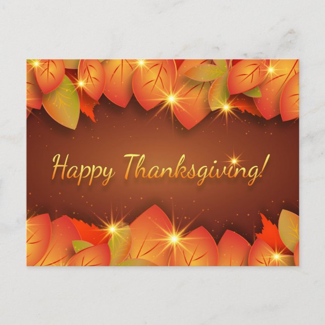 Carte Postale Bon thanksgiving Feuilles d'automne (Devant)