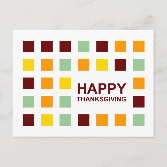 Carte Postale Bon thanksgiving Mod Carrés (Devant)