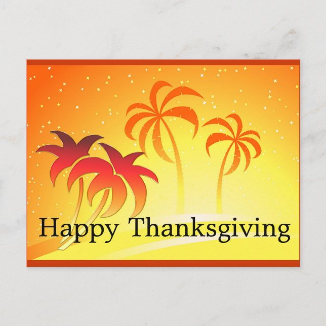 Carte postale Bon thanksgiving Palm Tree lumineux (Devant)