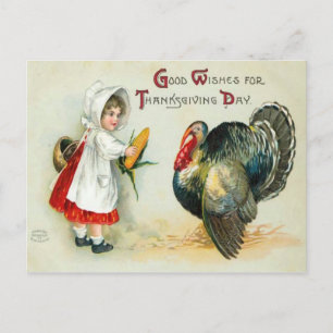 Carte Postale Bon voeux pour la journée de Thanksgiving