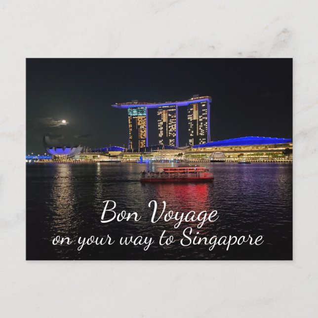 Carte Postale Bon Voyage - À Singapore Marina Bay Sands (Devant)