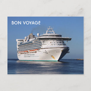 Carte Postale Bon Voyage : Bateau de croisière Golden Princess