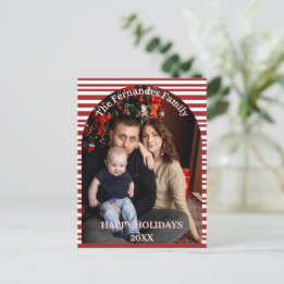 Carte Postale Bonbons de Noël Rayures de Canne à Sucre Personnal