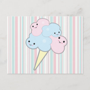 Carte Postale bonbons en coton kawaii