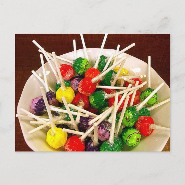 Carte Postale Bonbons sucreries sucré lollipop collation traiter (Devant)