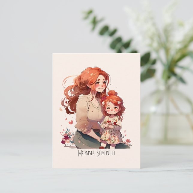 Carte Postale Bond adorable maman et fille (13) (Debout devant)